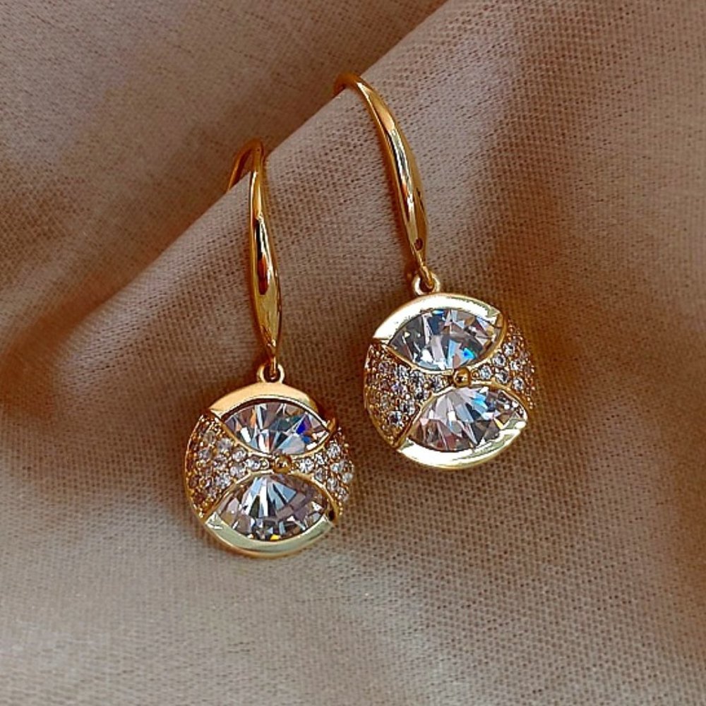 GOLICC Round Zircon Earrings